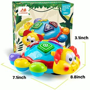 Vanmor Walking Crawling Toys for Infants 6-12 18 Months +, Spanish English Bilingual Learning Toy Montessori Educational Toy, Baby Musical Light up Toys Gifts for 1 2 3 Year Old Boy Girl