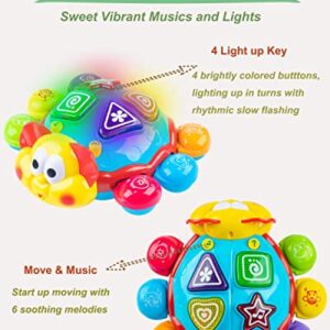 Vanmor Walking Crawling Toys for Infants 6-12 18 Months +, Spanish English Bilingual Learning Toy Montessori Educational Toy, Baby Musical Light up Toys Gifts for 1 2 3 Year Old Boy Girl