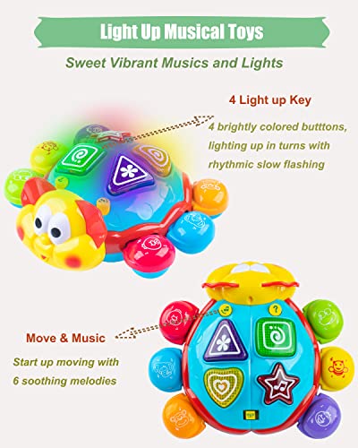 Vanmor Walking Crawling Toys for Infants 6-12 18 Months +, Spanish English Bilingual Learning Toy Montessori Educational Toy, Baby Musical Light up Toys Gifts for 1 2 3 Year Old Boy Girl