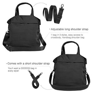 ODODOS 19L Multi Hobo Bags 2.0 with 2 Straps for Women, Totes Handbags, Crossbody Shoulder Bags, Black