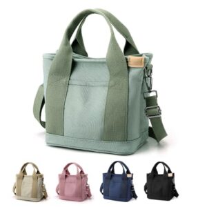 women’s large capacity multi pocket tote canvas tote tote bag vintage hobo messenger bag wallet school college bag green