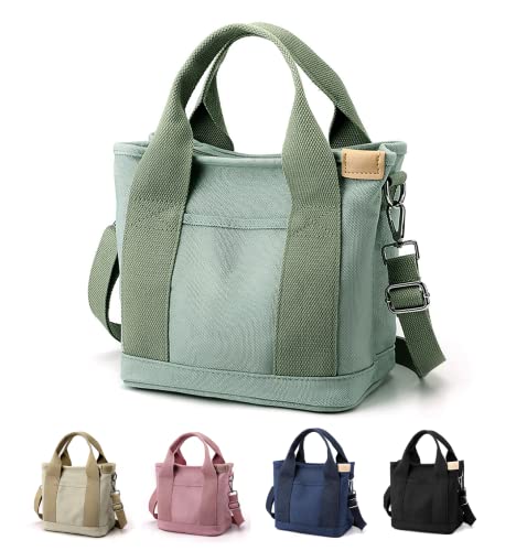 Women's Large Capacity Multi Pocket Tote Canvas Tote Tote Bag Vintage Hobo Messenger Bag Wallet School College Bag Green