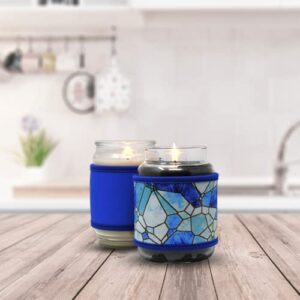 Soft Neoprene Candle Cozy for Standard 18 oz Candle Jar - Stained Glass
