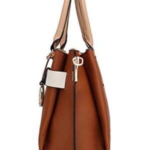 MKF Collection Satchel Bag for Women, Vegan Leather Crossbody Shoulder Handbag Top Handle Purse