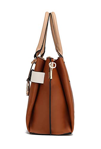 MKF Collection Satchel Bag for Women, Vegan Leather Crossbody Shoulder Handbag Top Handle Purse