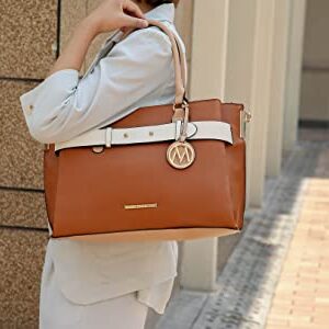 MKF Collection Satchel Bag for Women, Vegan Leather Crossbody Shoulder Handbag Top Handle Purse