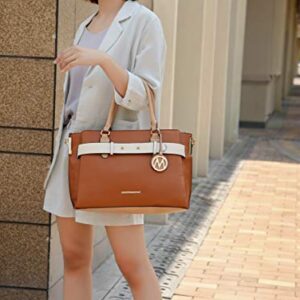 MKF Collection Satchel Bag for Women, Vegan Leather Crossbody Shoulder Handbag Top Handle Purse