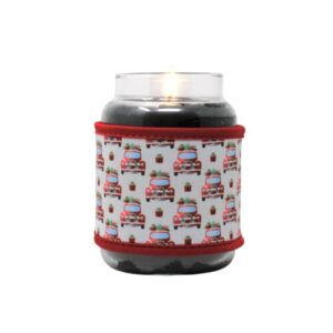 soft neoprene candle cozy for standard 18 oz candle jar – farm holiday