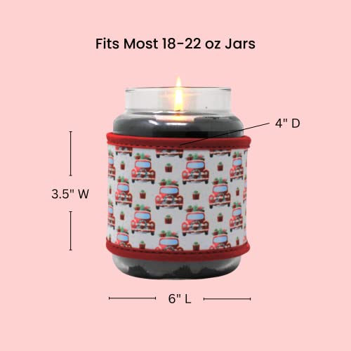 Soft Neoprene Candle Cozy for Standard 18 oz Candle Jar - Farm Holiday