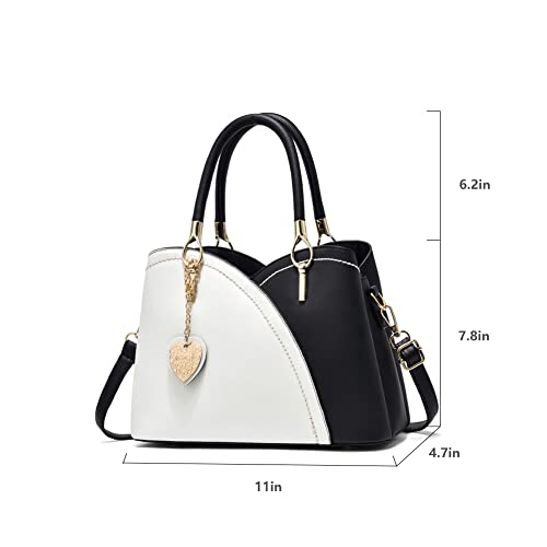 Women Top Handle Tassel Handbags Shoulder Satchel Bags Leather Zipper Tote cute Love heart shape pendant Shoulder Hobo Bag