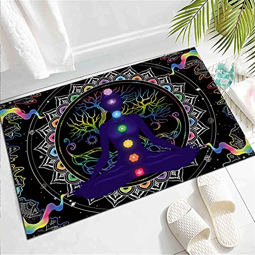 Area Rugs Chakra Meditation Spiritual Yoga 3D Digital Print Carpet Living Room Bedroom Sofa Mat Door Mat Home Decoration 5.25 x 7.5 ft/63 x 90 in