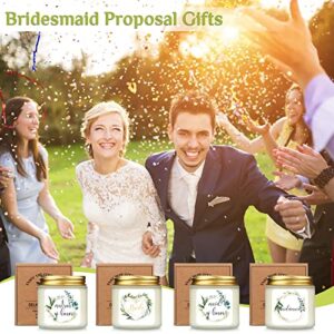 8 Pcs Bridesmaid Candles Gifts Candle Jar Wedding Gift Sea Salt Sage Scented Bridal Proposal Gift Natural Soy Wax Candles Matron Maid of Honor Gift Set for Bridal Shower, Wedding, Bachelor Party