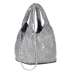 yokawe women rhinestone purse sparkly evening bag bling hobo bag crystal handbag vacation club party prom wedding clutch