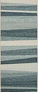 Mohawk Home Horizon Stripe Navy Blue 2' x 7' Area Rug Perfect for Entryway, Laundry Room, Hallway