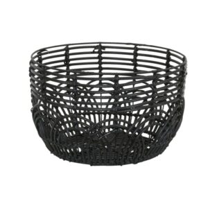 household essentials, black round resin basket