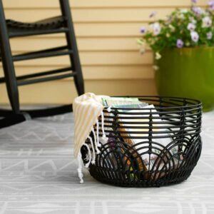 Household Essentials, Black Round Resin Basket