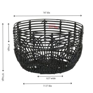 Household Essentials, Black Round Resin Basket