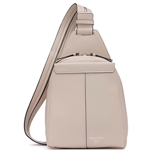 Calvin Klein Women's Myra Convertible Sling Backpack, Mushroom, One Size