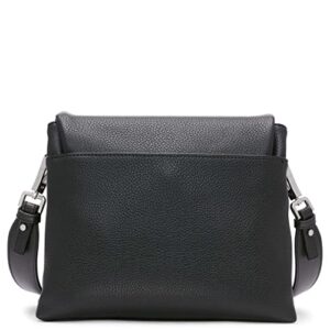 Calvin Klein Chrome Organizational 2 in 1 Flap Crossbody, Black/Silver