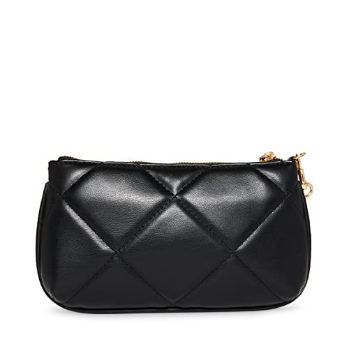 Anne Klein AK Quilted Pouch wrislet with Chain, Black/Black