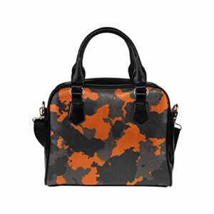 d-story orange camouflage handbags for women leather purses and handbags for women shoulder bag top handle satchel ladies