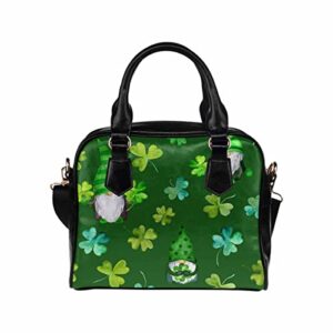 d-story st patrick day gnomes, lucky four leaf clover handbags for women handbags for women large tote shoulder bags top handle satchel purses wallet