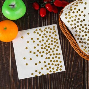 4 Pack Disposable Plastic Gold Tablecloths 54"X108" and 4 Pack Satin Table Runner 12"x 108" with 40 PCS Dinner Paper for Wedding Birthday Valentine’s Day Graduation Baby Shower Holiday