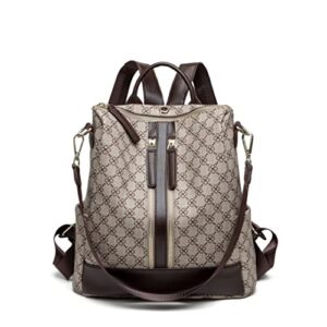 refutuna backpack purse for women – multipurpose fashion brown pu leather designer handbags – ladies shoulder bags convertible travel backpacks for women