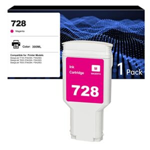 728 magenta 300-ml ink cartridge (f9k16a), compatible with hp designjet t730 t830 printers
