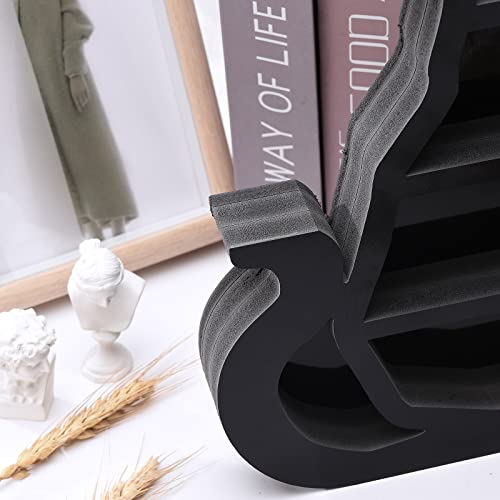 Lazyspace Home Storage Cat Wooden Shelf for Crystals Black Wall Mounted Moon Crystals Display Shelf, Crescents Moon Phase Shelf for Crystals Stone