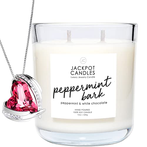 Jackpot Candles Peppermint Bark Jewelry Necklace Candle