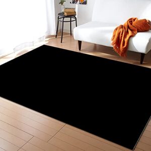 indoor area rugs, solid color black non-slip rubber backing rug, non-shedding floor carpet washable throw rug for living room bedroom dining home, 2′ x 3′