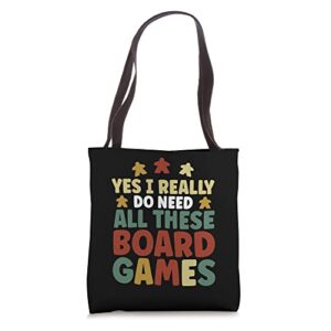 game night yes i really do need all these board games tote bag
