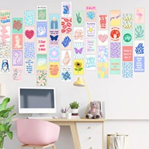 JUJU'S VIBES 50pcs Coconut Girl Room Decor Aesthetic Collage Posters, That Vanilla Girl Aesthetic Preppy Wall Collage, Cute Danish Pastel Wall Collage Kit Aesthetic Cute Pictures for Bedroom Decor, Photos for Dorm, Wall, Clean Girl Room Decor for Teen, Co