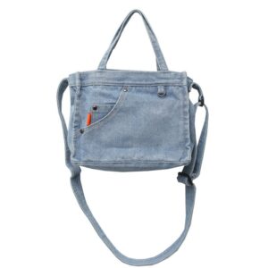 zoyzity denim shoulder bag casual lightweight canvas bag retro hobo tote bag crossbody handbag large capacity purse for teen girls women