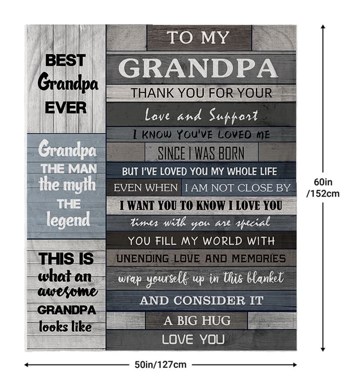 Grandpa Gifts,Gifts for Grandpa,Grandpa Birthday Gifts,Best/Great Grandpa Gifts,Birthday Gifts for Grandpa,Grandpa Gifts from Grandchildren/Granddaughter/Grandson,Grandfather Gift Blanket 60”x50”