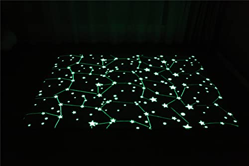 Gefosin Luminous Area Rug Glow in The Dark for Bedroom Living Room, Unique Soft Washable Modern Indoor Rugs for Children Dorm Home Decor, Blue Galaxy 6.6x6.6 Feet