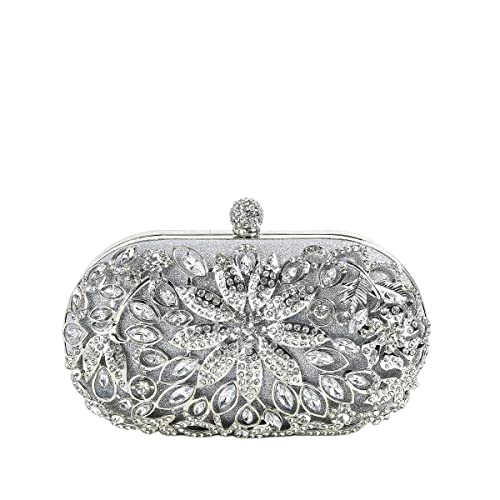 FIWOODELF Sparkling Rhinestone Clutch Purse Elegant Glitter Evening Bags Bling Evening Handbag for Wedding Party Prom Bride