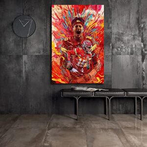 SANTA RONA Football Sports Poster Canvas Prints Wall Art Decor Living Room Artwork Posters Bedroom Modern Wall Art Pictures (W16inxL24in,Patrick Mahomes)