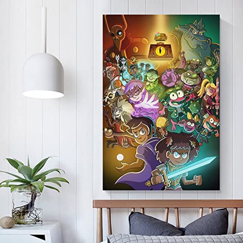 The Owl House Poster and Amphibia Fanart Canvas Art Poster and Wall Art Picture Print Modern Family Bedroom Decor Posters 12x18inch(30x45cm)