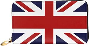 union jack british flag leather wallet long clutch purse fashion wristlet handbag