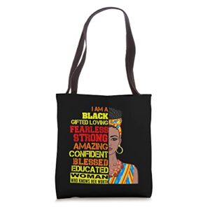 inspirational black women empowering message positive pride tote bag