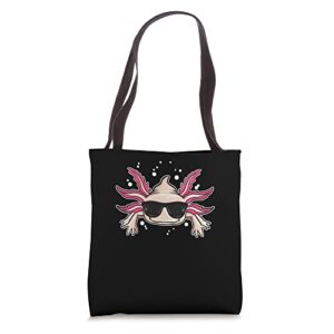 funny axolotl tote bag