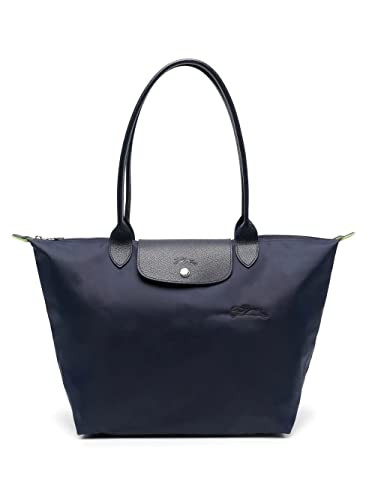 Longchamp 'Large 'Le Pliage Green' Nylon Tote Shoulder Bag, Navy