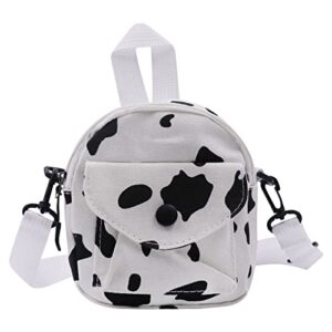 jumisee cute cow print canvas crossbody purse tote small cell phone bag shoulder handbag