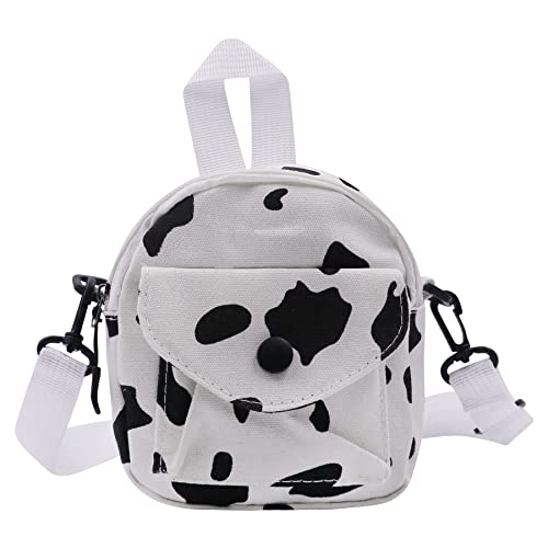 JUMISEE Cute Cow Print Canvas Crossbody Purse Tote Small Cell Phone Bag Shoulder Handbag