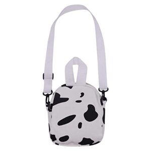 JUMISEE Cute Cow Print Canvas Crossbody Purse Tote Small Cell Phone Bag Shoulder Handbag