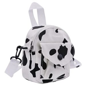 JUMISEE Cute Cow Print Canvas Crossbody Purse Tote Small Cell Phone Bag Shoulder Handbag