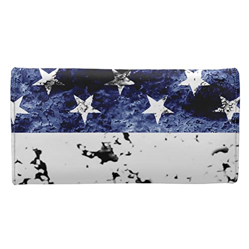 Howilath Womens Wallet Faux Leather Purse Credit Card Clutch, American Flag Pattern PU Leather Wallet Card Holder Organizer