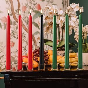 7 Pack Kwanzaa Taper Candles Set - 3 Red, 3 Green, 1 Black - Premium Quality Candles Handicapped Taper Candles, Dripless and Smokeless - Set of 7 (10 Inch, Kwanzaa)